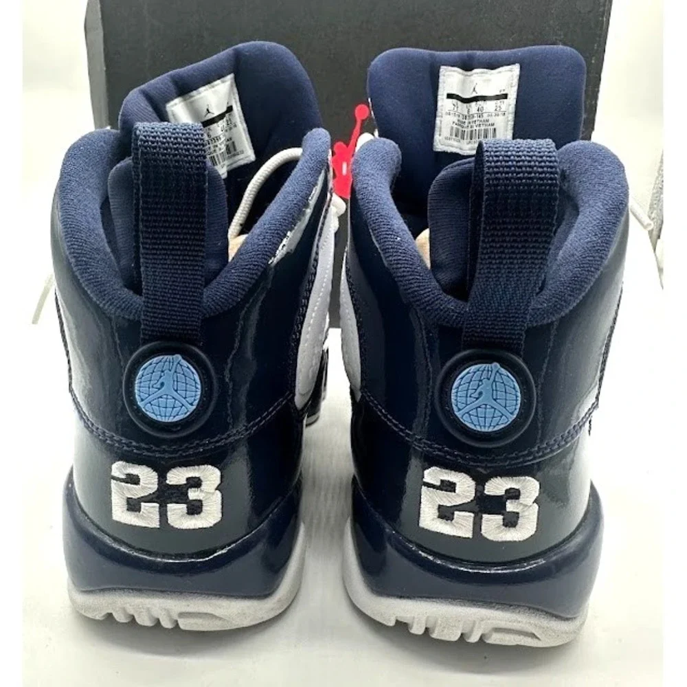 Nike Air Jordan 9 Retro GS White University Blue 302359-145 Size 7Y w/ Box